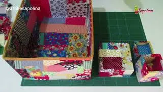CAIXAS ORGANIZADORAS COM RETALHOS