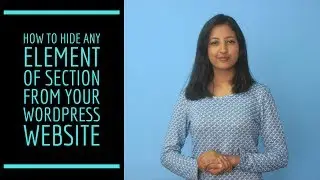 How to hide any element or section from your WordPress Website
