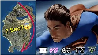 How Long does Superman take to Fly Across GTA MAPS | SUPERMAN in GTA GAMES