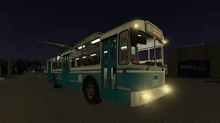 Ночной рейс на пожилом московском троллейбусе АКСМ 101ПС |Gmod Trolleybus FS#2|Trollenza