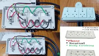 Triple 6A-Socket Single 6A Switch with 3 CORE Copper Cable Ka Extension Board Kaise Banaye