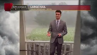 Softball sized hail impacts Arkansas!