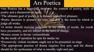 Horace and The Art of Poetry