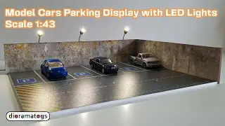 How to Assemble Diorama Parking Lot with LED Lights Car Models Display Diorama Model Kit Scale 1:43