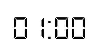 Timer 1 Menit Digital Font - White Screen No Copyright