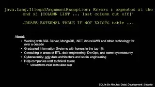 Java IllegalArgumentException When Create External Table In Spark