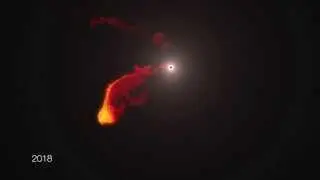 G2 Gas Cloud Simulation approaching Sagittarius A* 