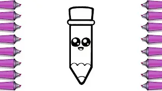 How to draw a cute pencil step by step