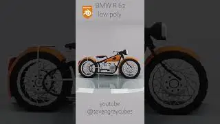 Low poly motocyckle in blender