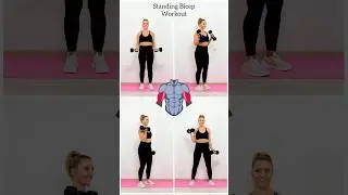 ✅ 4 Simple Exercises for a Complete @Home Bicep Workout💪 Standing Bicep Workout🚶‍♀️#nogym