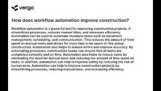 Construction Workflow Automation: Benefits & Improvements