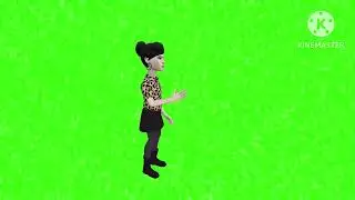 School girl green screen animation cartoon characters part 4