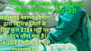 Cg helth department new job requirements । cg cmho recruitment 2021 । cg swathya vibhag new vacancy