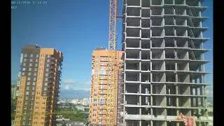 Строительство домов II очереди Квартала Европейский за июнь 2018г. (камера 1)