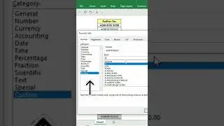 How to type aadhar number in excel 