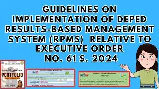 Clarification on Guidelines on Implementation of DEPED (RPMS)  from Ex. Order 61 S.2024