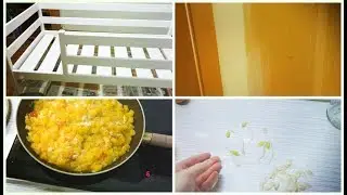 VLOG: ДЕТСКАЯ КРОВАТЬ СВОИМИ РУКАМИ/РЕШИЛА ПОКРАСИТЬ ОБОИ/ГОТОВЛЮ КАБАЧОК С ЯЙЦОМ