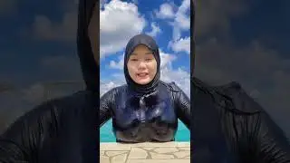 Meimei Chan Mandi di Kolam Renang Tetenya Yang Besar Berkilau Kayak Cermin #80 