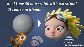 Realtime 30 minutes cartoon head in Blender with UVs and Texturing