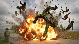 💥Realistic Military Ragdoll Physics Simulation | Teardown