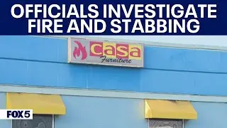 Montgomery County officials investigating after woman found stabbed amid fire at furniture store