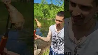 Пикник на озере. Как стекло чистейшее горное озеро.