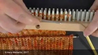 Knit the slipped tube stitch© on a double rake loom by Kera Weiserbs