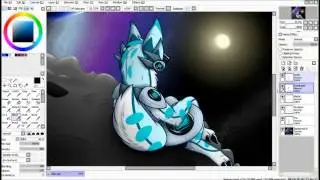 .:SPEEDPAINT:. Xiltir the Protogen - Looking back (Trade)