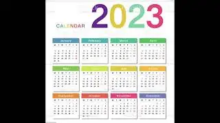 Calendar 2023 for 12 Months for Upcoming Up Next