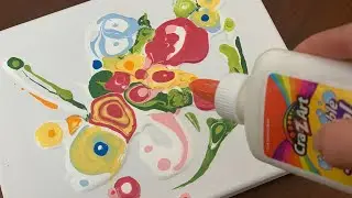 Do you have School Glue ? Easy Acrylic Pouring Painting for Beginner