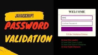 Javascript Project 12 | Password Validation Javascript Project  | Password Strength Checker