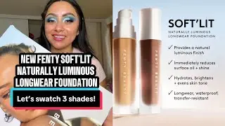 FENTY BEAUTY SOFT'LIT FOUNDATION REVIEW! MEDIUM SKIN TONE #fentybeauty #foundation #makeup #beauy