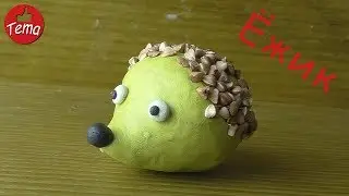 Поделки из пластилина Как сделать ежика из пластилина и гречки