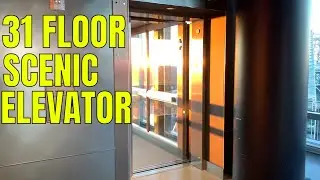 ThyssenKrupp Scenic Traction Elevator - The View of DC Observation Deck - Rosslyn, VA