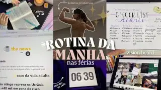 ROTINA DA MANHÃ nas férias ✨💪🏼 6AM, checklist, rotina produtiva