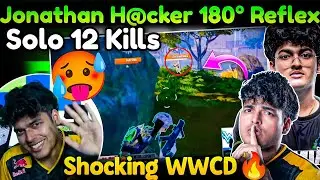 🇮🇳Jonathan H@cker 180° Reflex😱 Solo 12 Kills🥵 Godlike #1🔥 Shocking WWCD🤯BMSD Semifinals