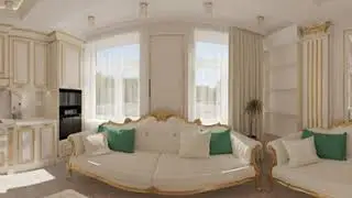 360 classic room view 3ds max Vray5 panorama render