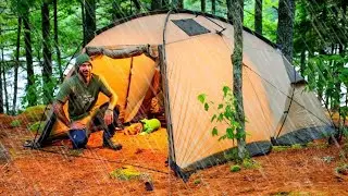 Camping In Heavy Rain Storm And High Winds - Part 2