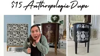 Anthropologie Dupe - $15 Thrift store makeover - High End Home Decor - How to paint black furniture