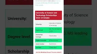 UST Scholarships in Korea for MS & PhD 