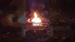 Tent on fire on site at a festival #festival #england #fire #tent #india
