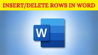 How to insert Rows in Word || Add Rows in Word || Delete Rows in Word