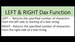 LEFT & RIGHT  DAX Function in Power BI. 