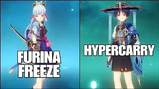 Ayaka & Furina freeze | Wanderer hyperbloom