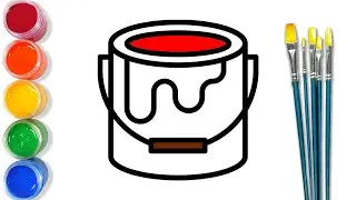 Learn to draw paint bucket for kids / Учимся рисовать ведро с краской для детей