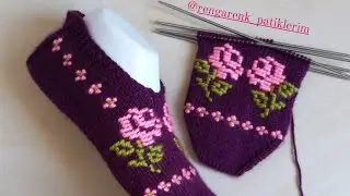 Güllü Patik Modeli ~Dolama Isi Bes Sis Patik Modeli~Rengarenk Patiklerim