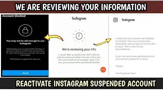 How To Reactivate Suspended Instagram Account |We Reviewing Your Information Instagram Disabled 2022