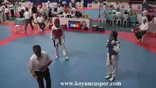 53kg Quarter Final - R. Akkoca vs A. Koyuncu (2019 Turkish Cadet Taekwondo Championships)