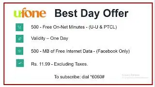 Ufone Best Day Offer - How to Get One Day Ufone Call Package