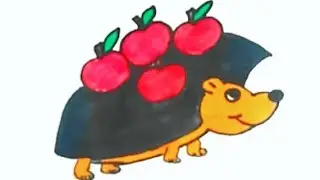 How to draw a hedgehog with fruit.